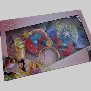 NEW Disney 100th Anniversary 5 Piece Minnie Ear Headband Box Set PRINCESS Parks